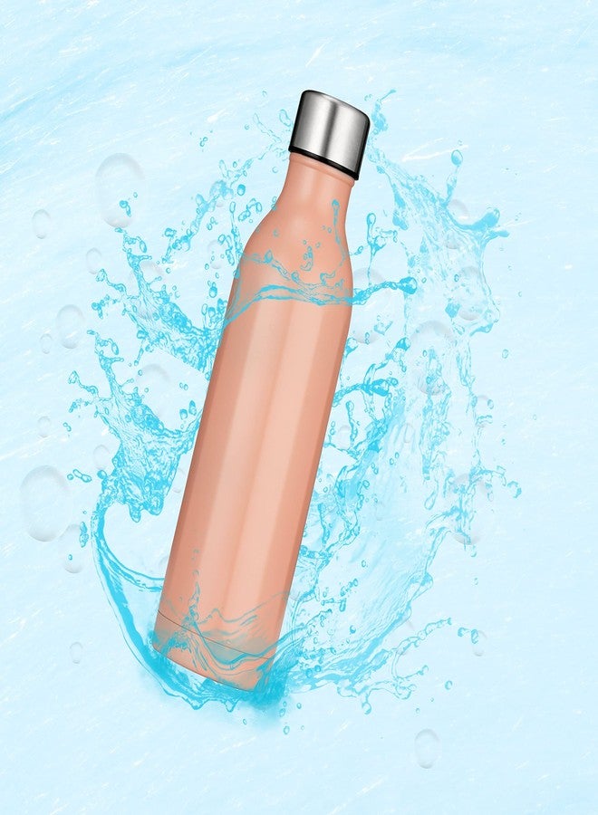 ستار ورك زجاجة مياه معزولة من ستار وورك سعة 500 مل، مصنوعة من الفولاذ المقاوم للصدأ بجدار مزدوج بتقنية التفريغ الهوائي، زجاجة رياضية معدنية مانعة للتسرب تحافظ على المشروبات ساخنة وباردة - مثالية للرياضات الخارجية والتخييم وركوب الدراجات (لون خوخي) - Image 5